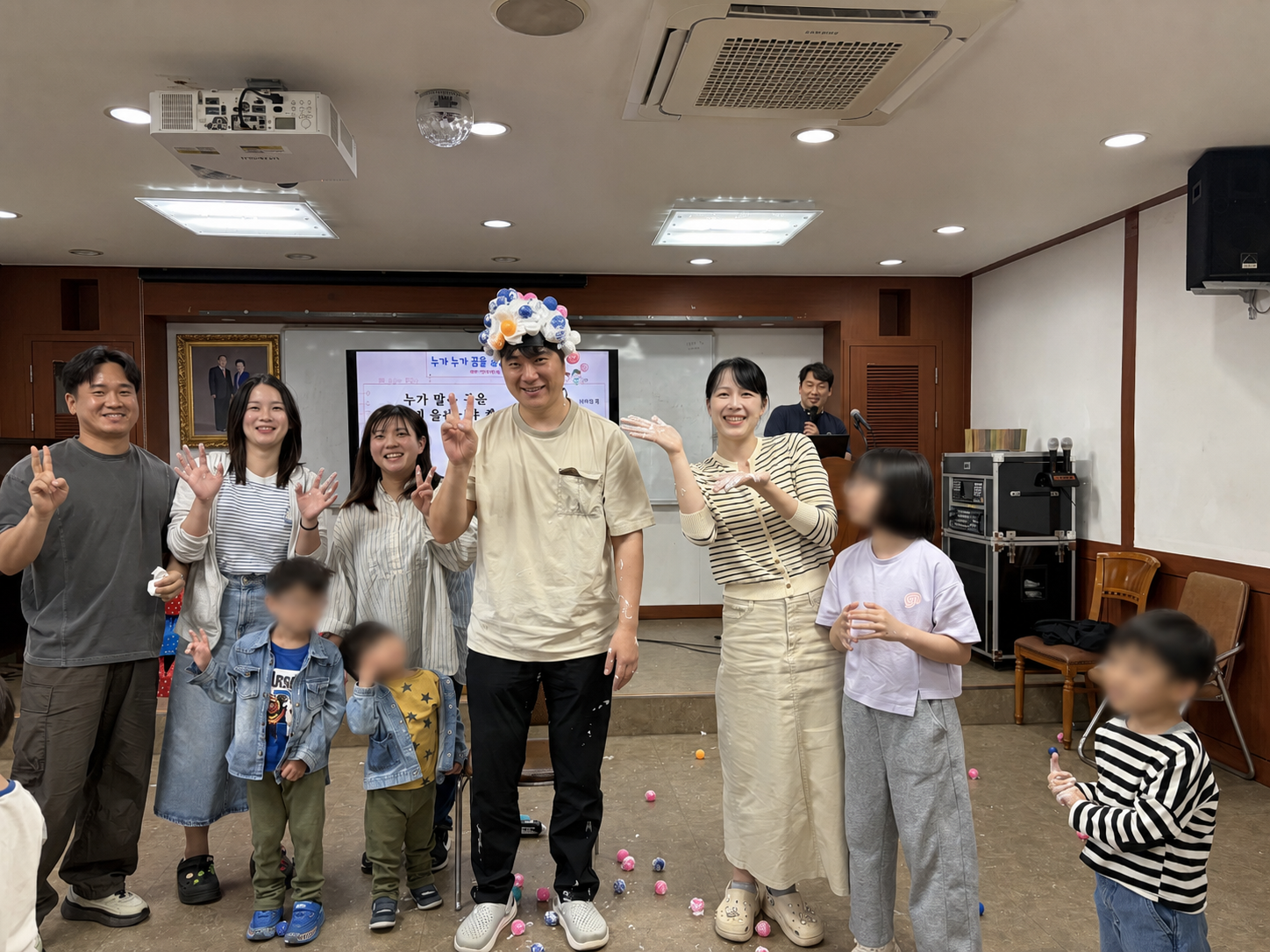 탁구공 게임 기념촬영